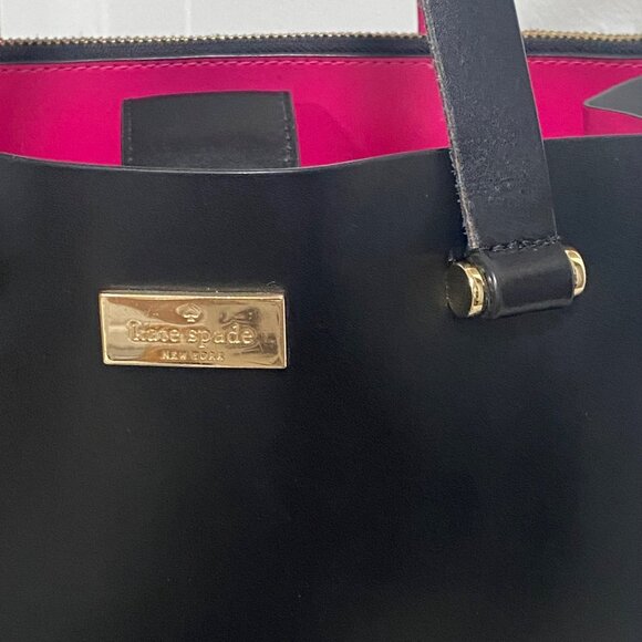 Kate Spade Arbour Hill Kyra Sweetheart Handbag in Black and Pink - Picture 2 of 7
